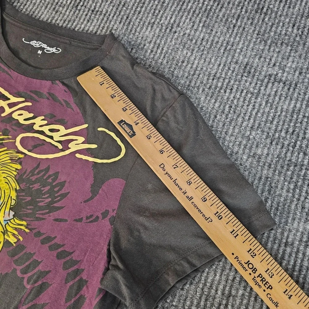 Ed Hardy Shirt Mens Medium Black Skull Snake Flower Graphic Tattoo Tee